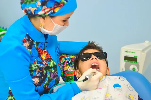 Dentist examining a patient